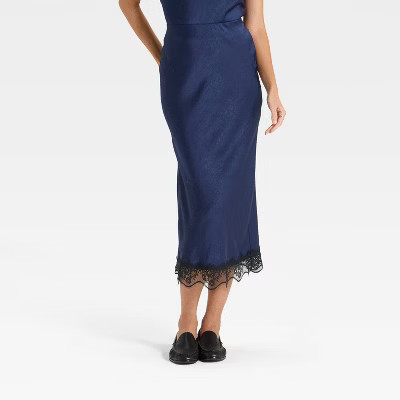 Women's Lace Trim Midi Skirt - A New Day™ | Target