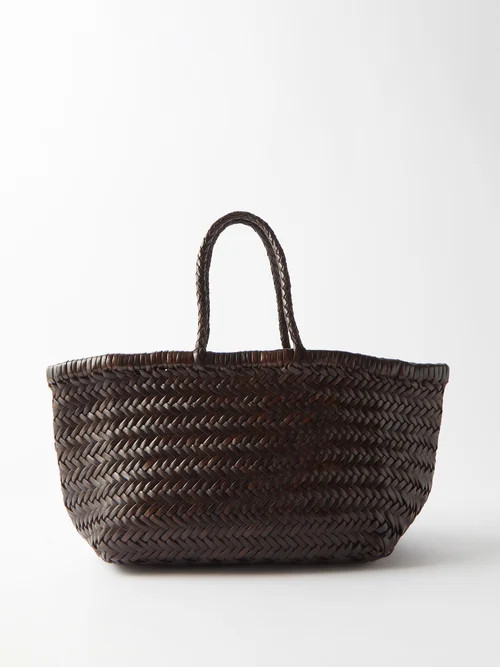 Dragon Diffusion - Triple Jump Small Woven-leather Basket Bag - Womens - Dark Brown | Matches (US)
