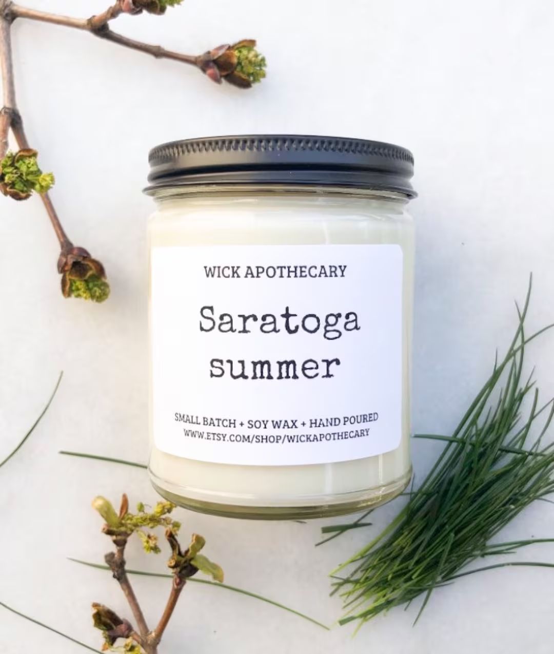 Saratoga summer candle, soy candle, summer candle, fresh cut grass, cucumber, honeysuckle, gifts ... | Etsy (US)