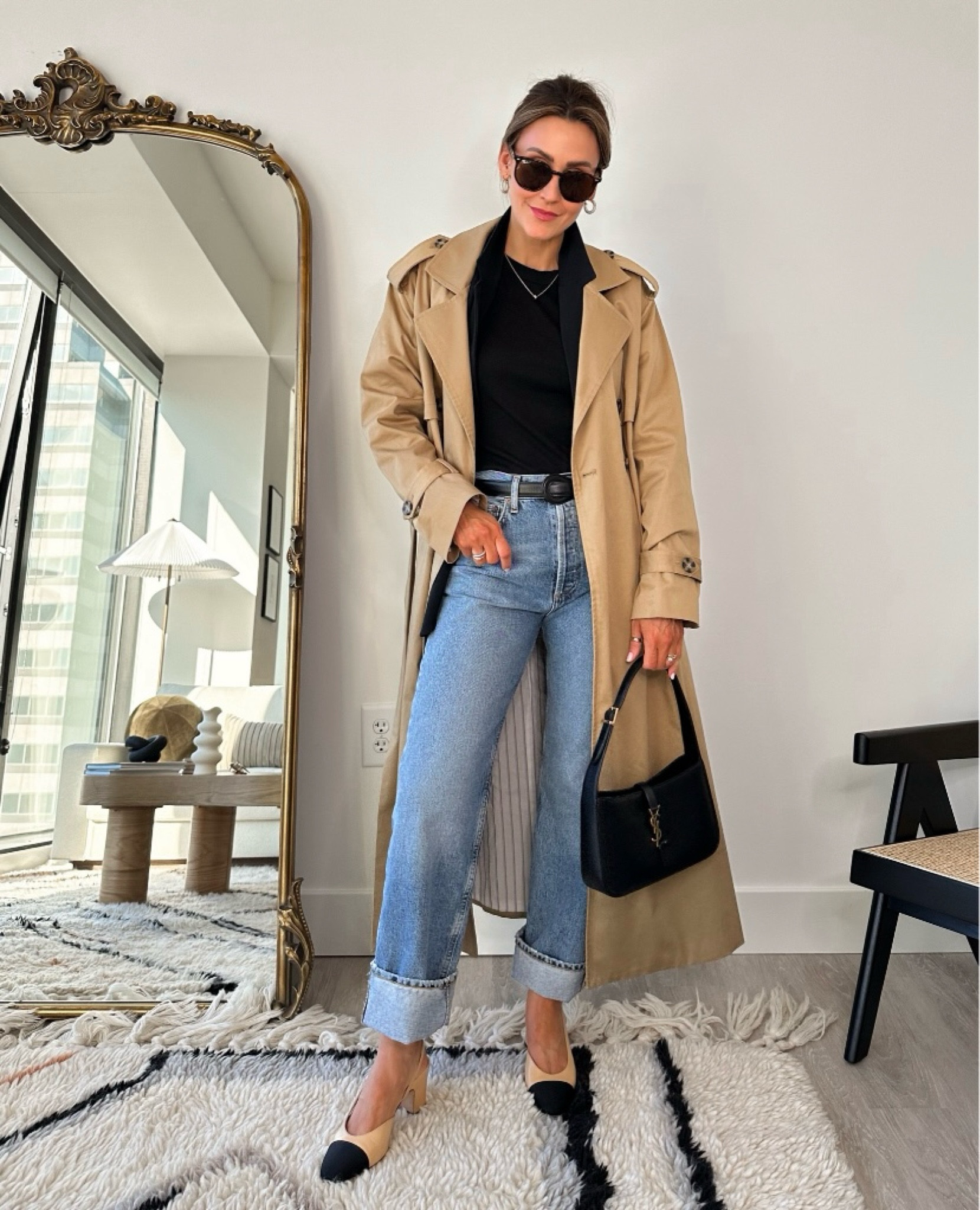 Another way to stay a trench coat this season 👀 Reach for your favorite pair of jeans (these were recently restocked!) and a basic black tank, sweater, or tee before adding your final layer. While simple, this combo makes for a practical and cute fall outfit — one that you can easily wear from day to night  Oh, and don’t skip out on these Chanel-like slingbacks. They were so popular last year that they quickly sold out! 

#LTKShoeCrush #LTKFindsUnder100 #LTKWorkwear