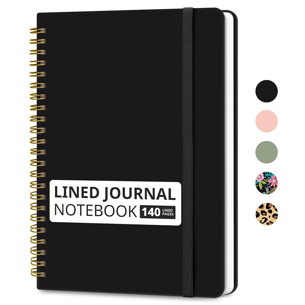 Lined Spiral Journal Notebook for Women & Men, 140 Pages, College Ruled Hardcover Notebook for Wo... | Amazon (US)