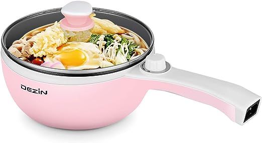 Dezin Hot Pot Electric Upgraded, Non-Stick Sauté Pan, Rapid Noodles Electric Pot, 1.5L Mini Port... | Amazon (US)