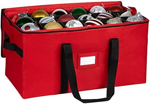 Christmas Ornament Storage Container - Box Stores Up to 54 - 4" Ornaments – With 3 Individual T... | Amazon (US)