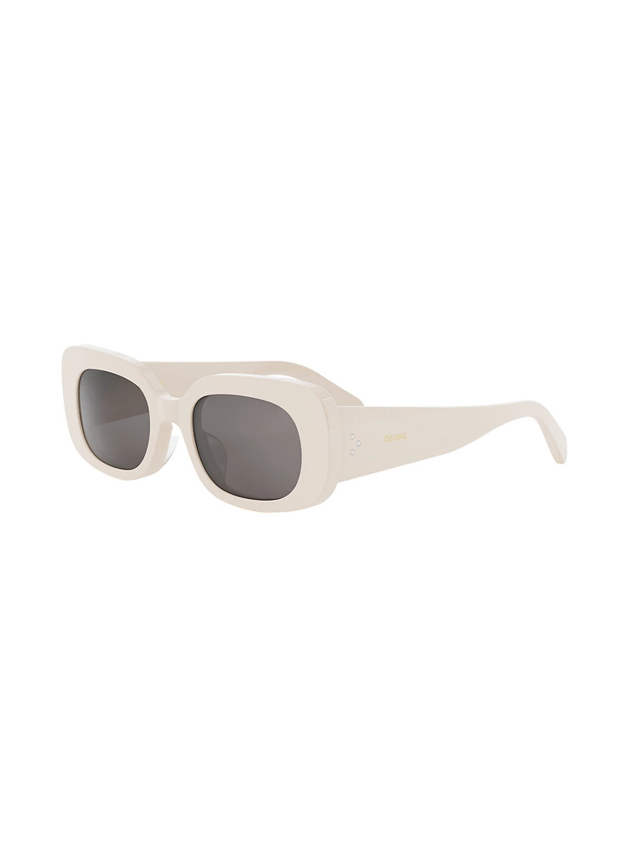 Women's Bold 3 Dots 51MM Rectangular Sunglasses - Ivory Smoke | Saks Fifth Avenue