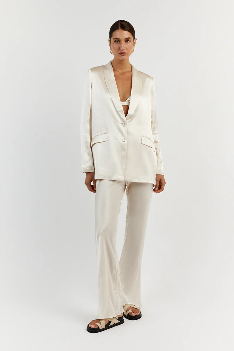 AISLE PEARL SATIN BLAZER | DISSH