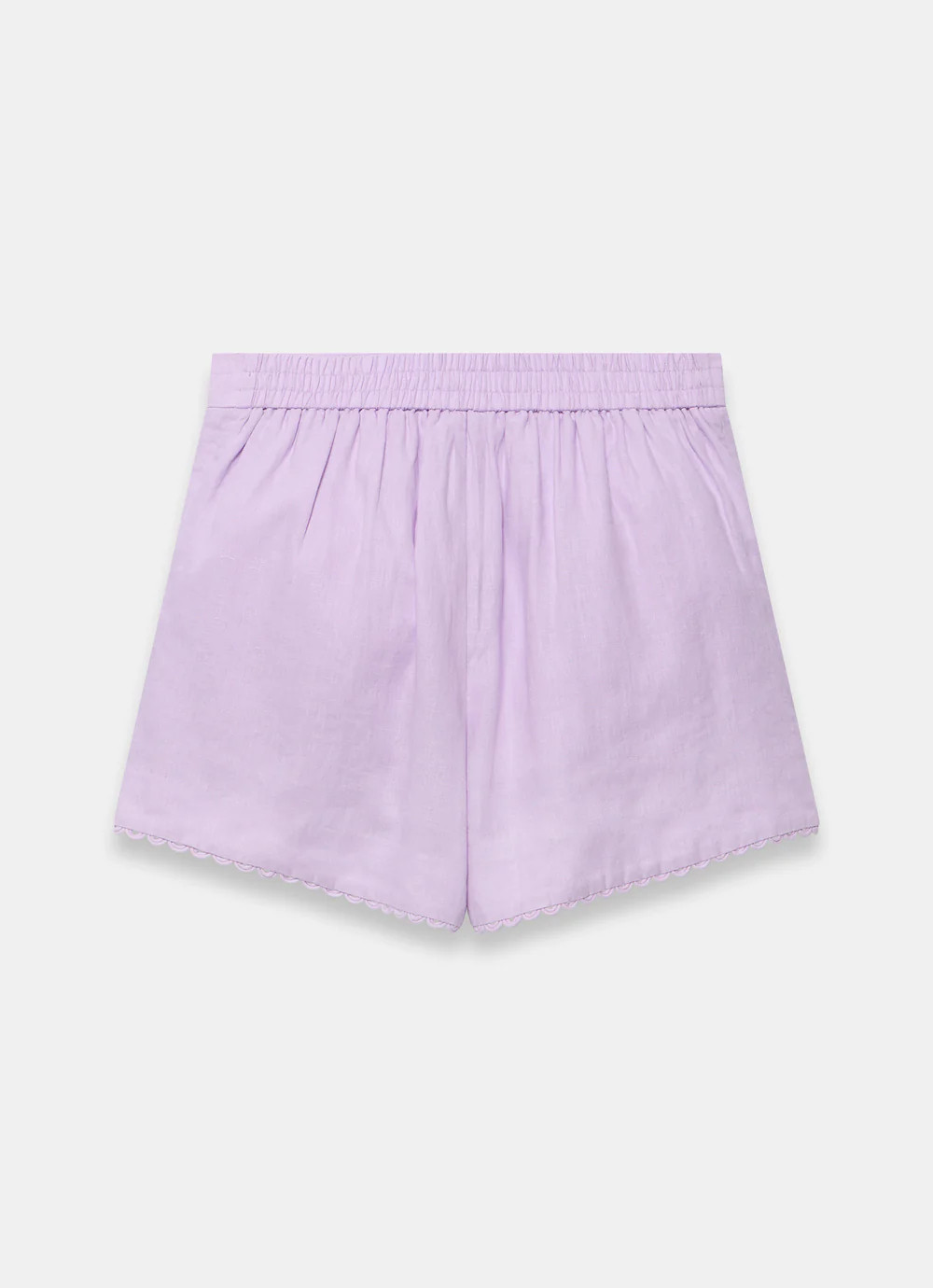 Lilac Linen Scallop Hem Shorts | Mint Velvet