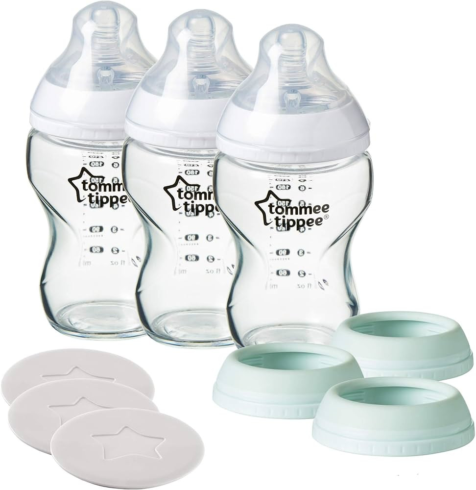 Tommee Tippee Closer to Nature 3 in 1 Convertible Glass Baby Bottles, Anti-Colic Valve – 9-Ounc... | Amazon (US)