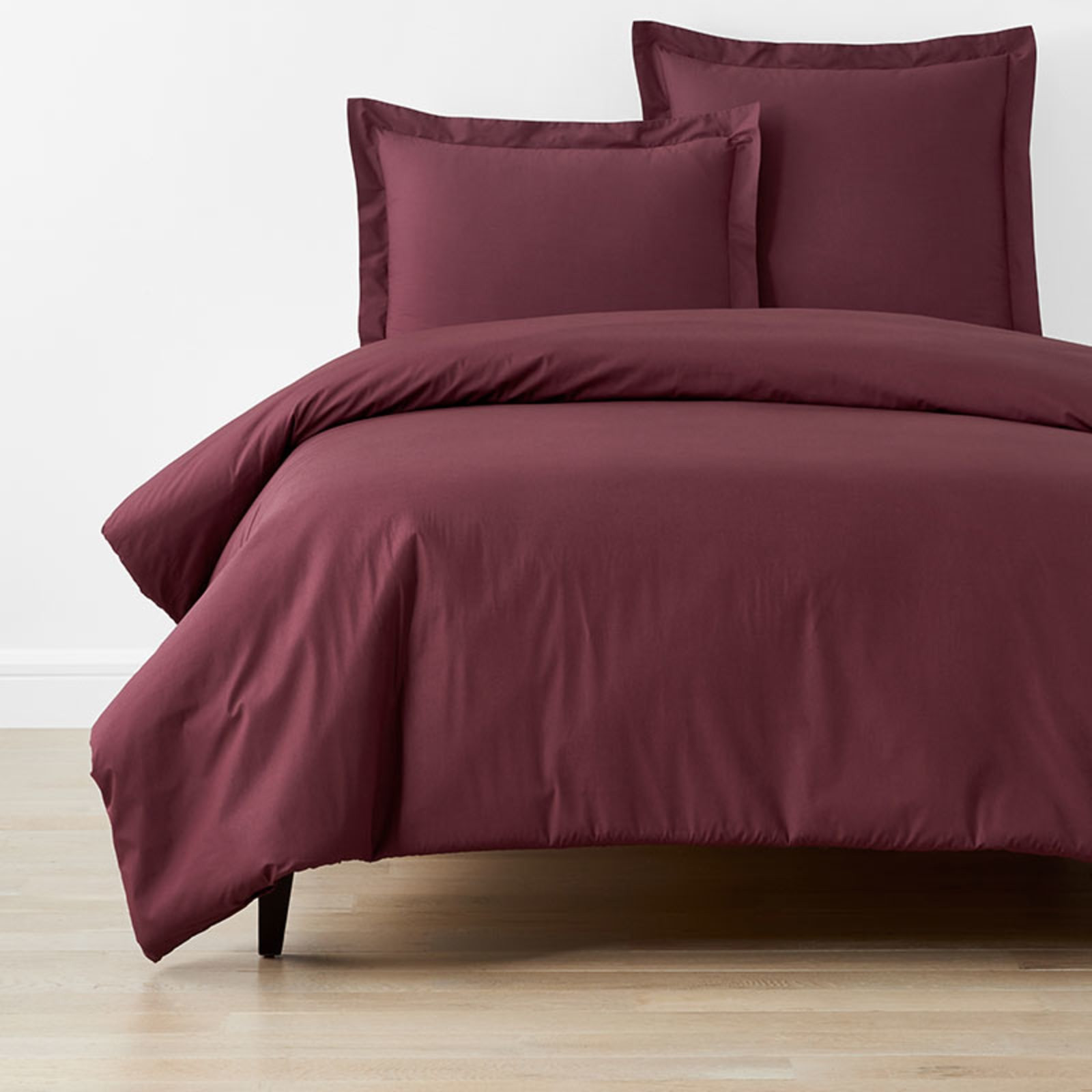 Classic Cool Cotton Percale Bed Duvet Cover - Plum, Twin | The Company Store