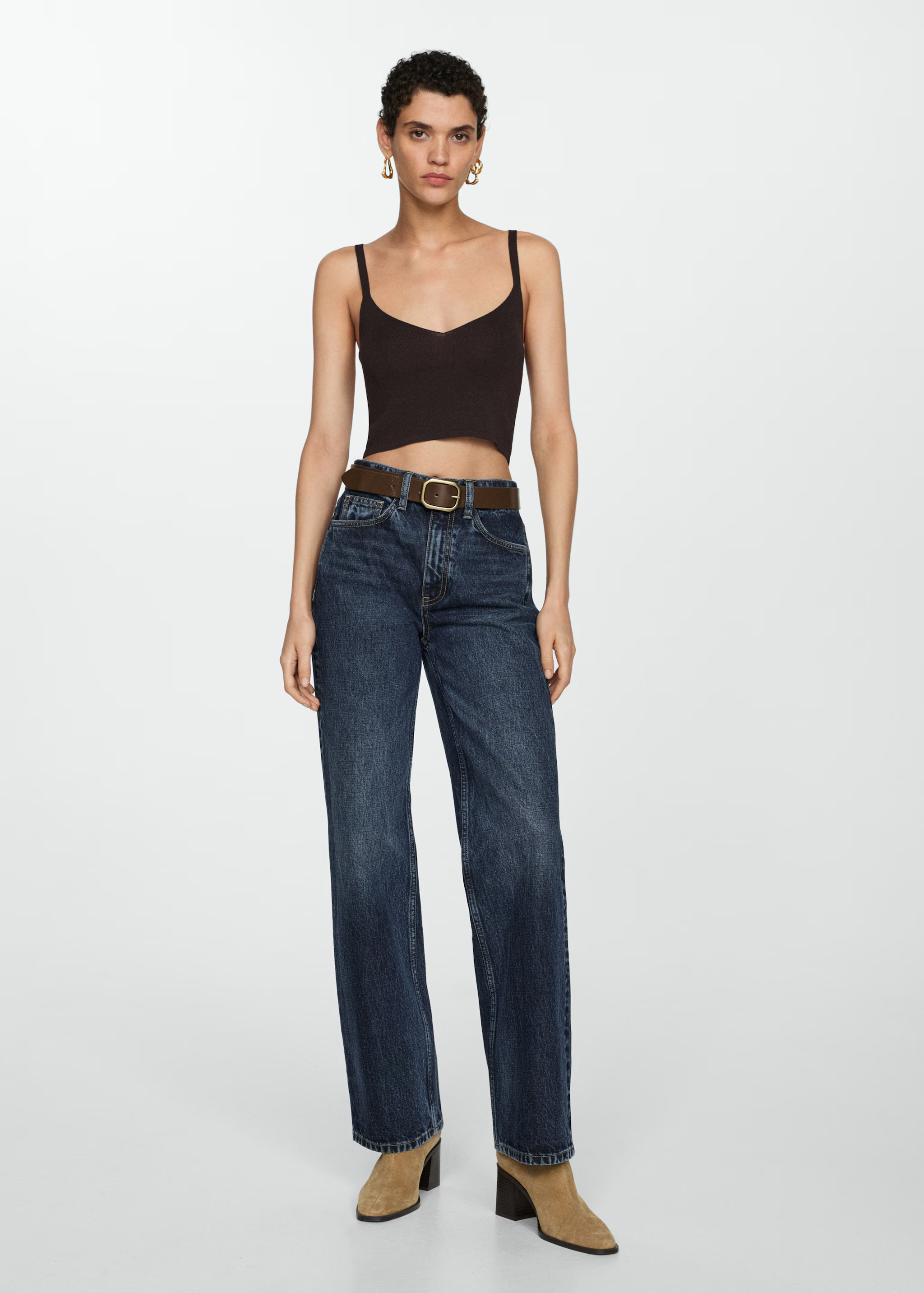 Cecilia straight-fit high-rise jeans | MANGO (UK)
