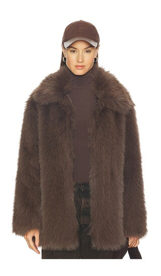 Carmen Fur Coat in Morel | Revolve Clothing (Global)