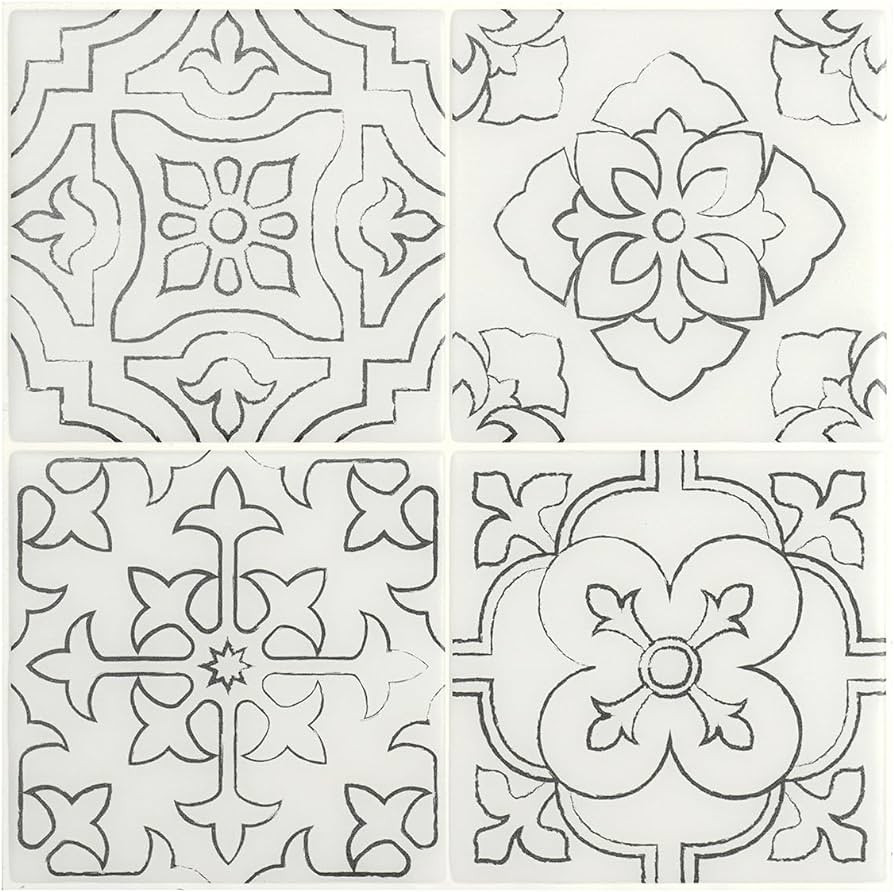 SMART TILES Peel and Stick Backsplash - 5 Sheets of 9" x 9" - 3D Adhesive Peel and Stick Tile Bac... | Amazon (US)