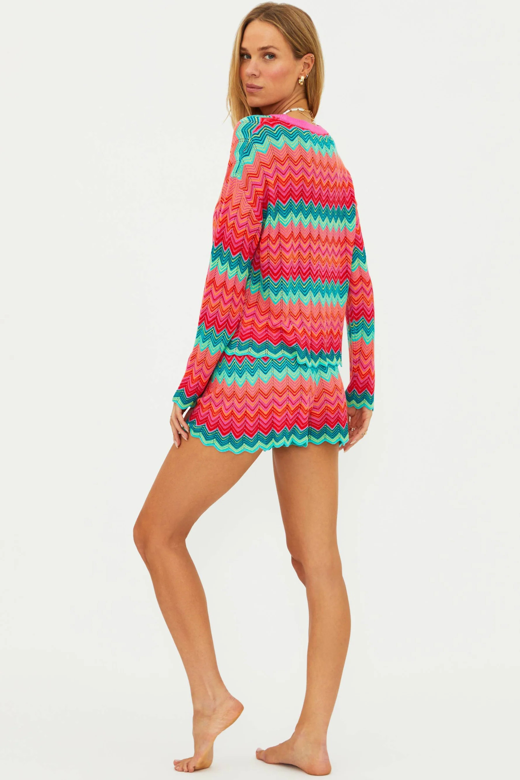 Balboa Short Strawberry Ice Chevron | Colorful Chevron Cover Up Short | Beach Riot | Beach Riot