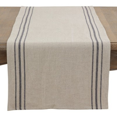 Saro Lifestyle Striped Linen Runner, Natural, 16" x 72" | Target