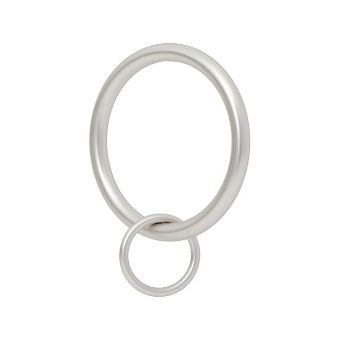 Ivilon Drapery Eyelet Curtain Rings - 1.7" Ring Loop for Hook Pins, Set of 14 - Satin Nickel | Amazon (US)