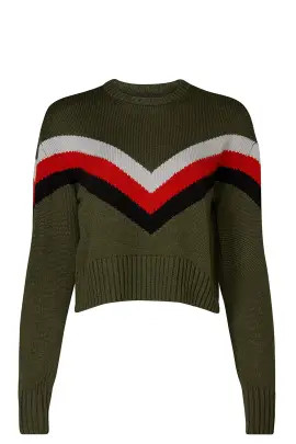 Olive Chevron Sweater | Rent The Runway