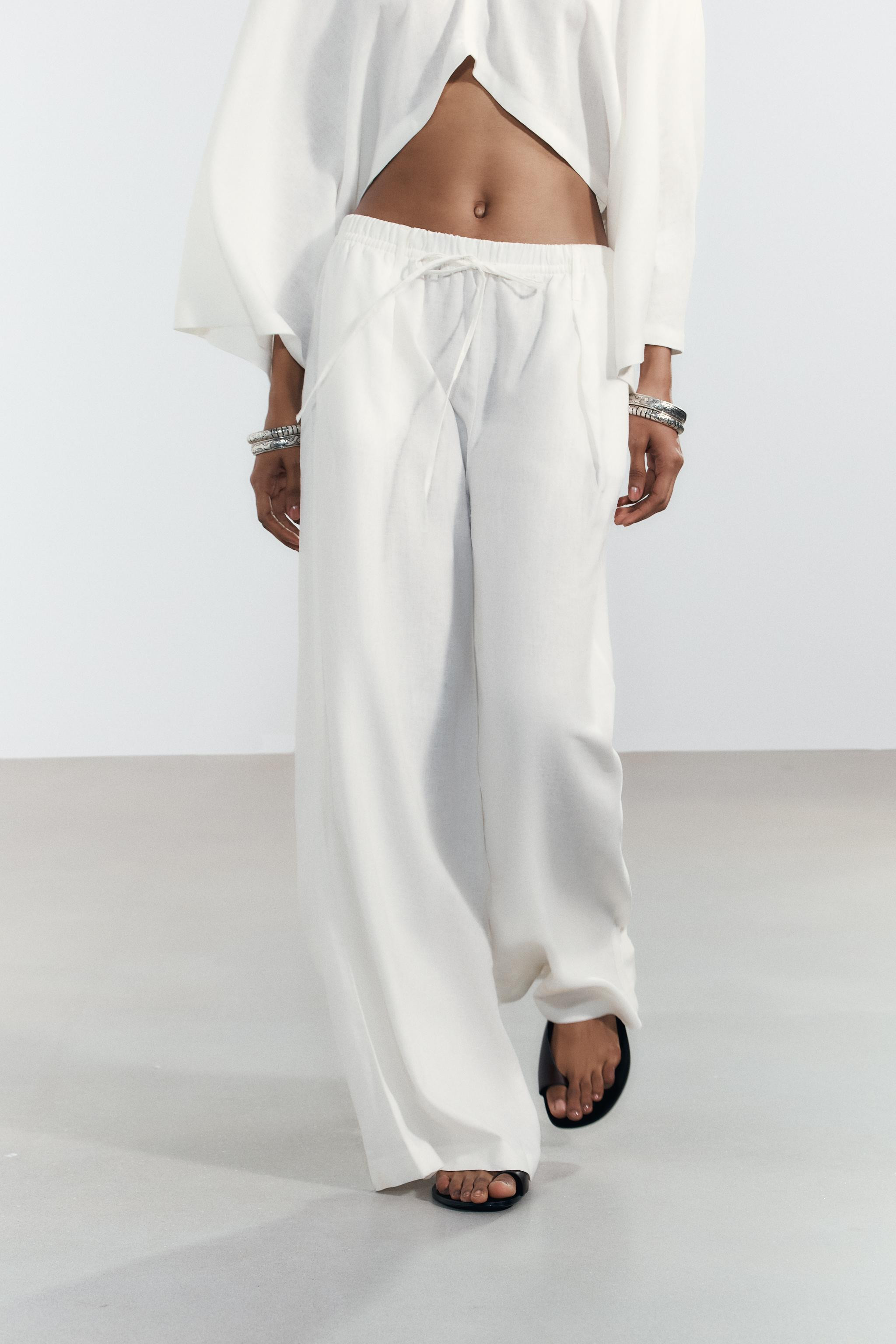 LINEN PALAZZO PANTS | Zara US