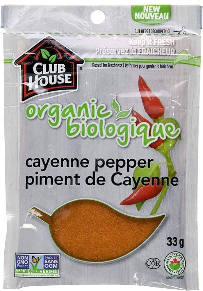 Club House, Quality Natural Herbs & Spices, Organic Cayenne Pepper, 33g | Amazon (CA)