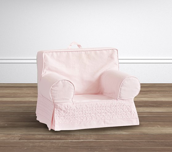 My First Light Pink Eyelet Anywhere Chair® | Pottery Barn Kids