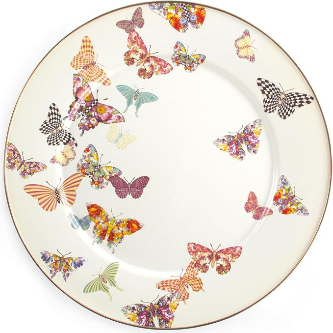 MACKENZIE-CHILDS Enamel Serving Platter, Decorative Serving Platter for Food, 16 Inches, Butterfl... | Amazon (US)