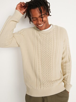 Cable-Knit Crew-Neck Sweater for Men | Old Navy (US)
