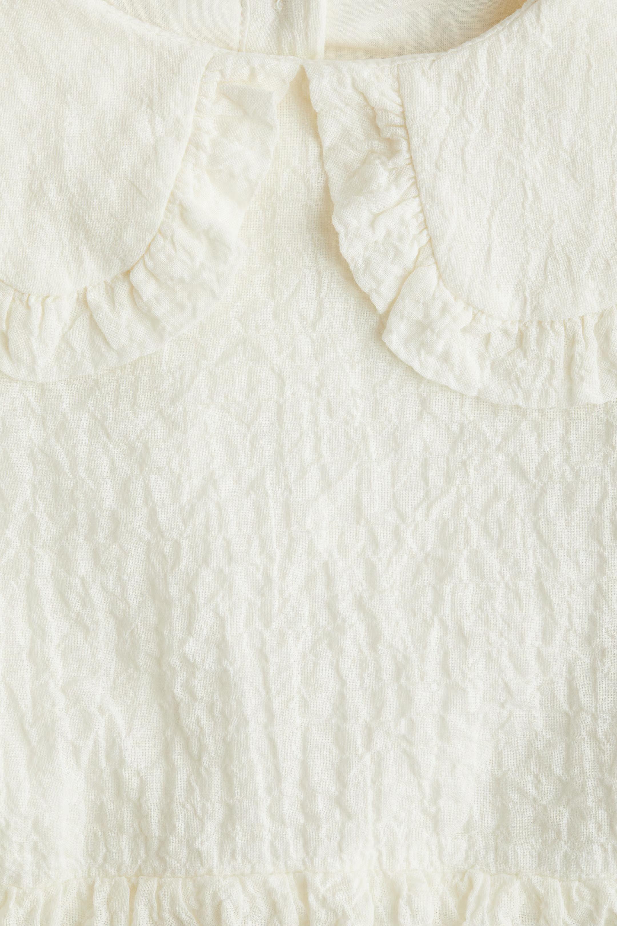 Puff-Sleeve Seersucker Blouse - Cream - Kids | H&M US | H&M (US + CA)