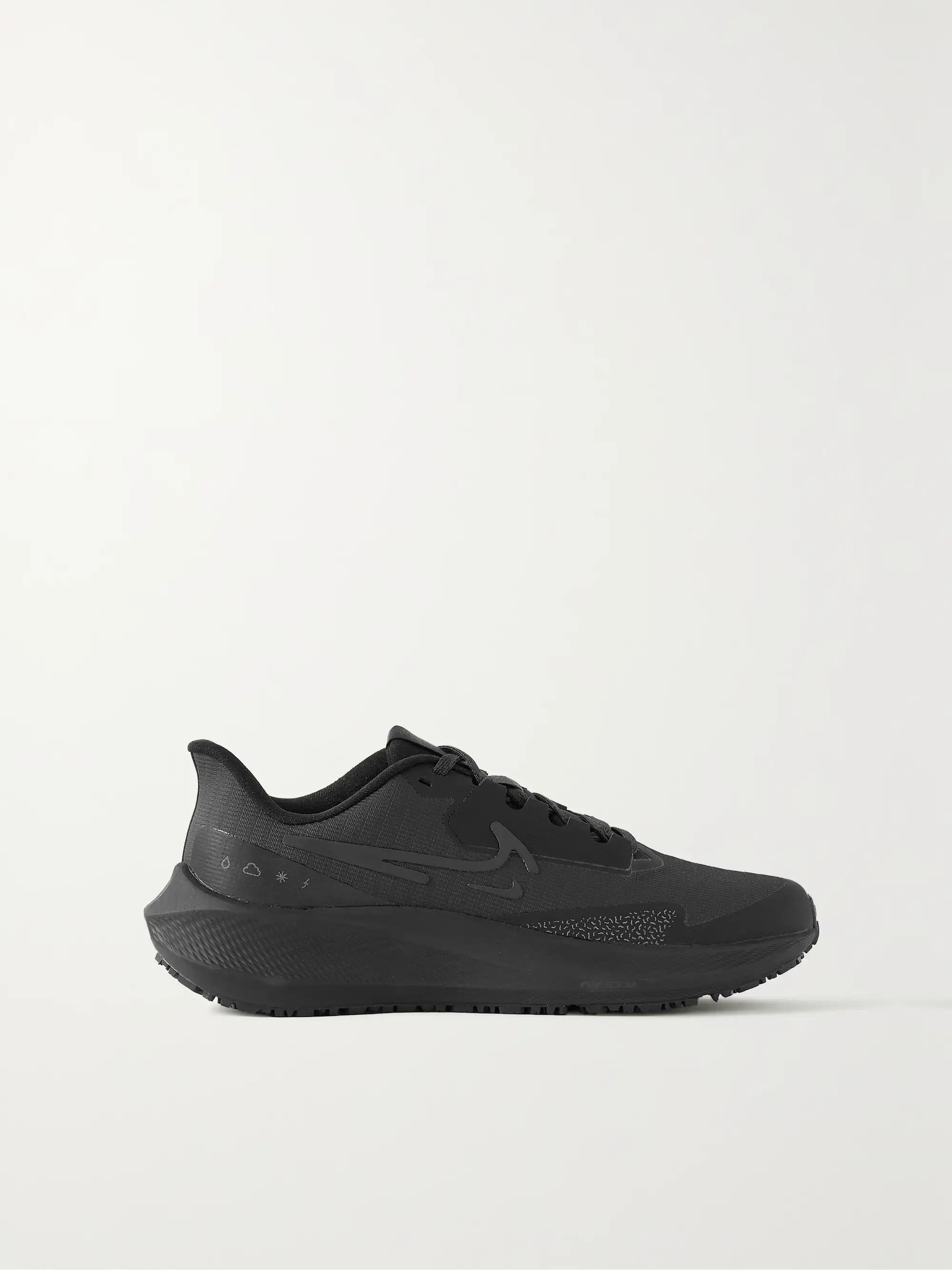 Black Air Zoom Pegasus 39 Shield neoprene and rubber-trimmed mesh sneakers | NIKE | NET-A-PORTER | NET-A-PORTER (US)