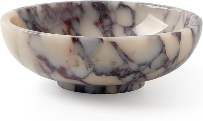 Medium 7-Inch Calacatta Viola Marble Centerpiece Bowl, Coffee Table Catchall, Statement Accent Tr... | Amazon (US)