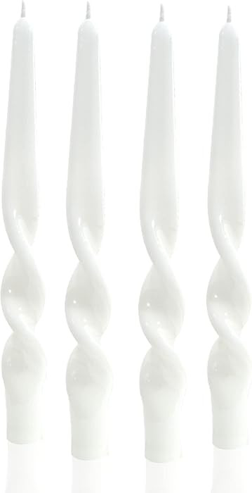 MAITREYA White Spiral Taper Candles Conical Stick Candle Handmade Twisted Candles-Set of 4 for De... | Amazon (US)