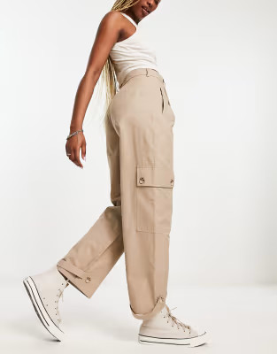 Stradivarius tailored utility cargo trouser in stone | ASOS (Global)