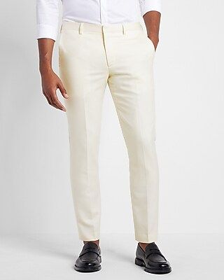 Limited Edition Extra Slim Ivory Tuxedo Pants White Men's W33 L30 | Express