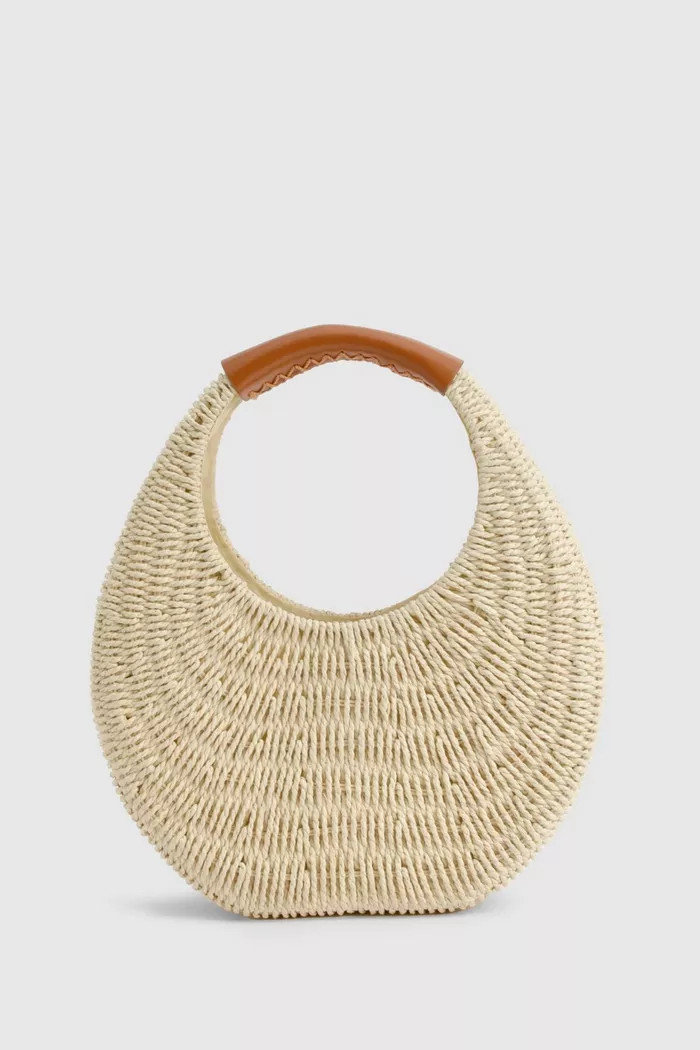 Structured Straw Bag | Boohoo.com (UK & IE)