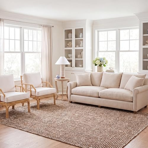 SAFAVIEH Area Rug 6x9 - Natural Fiber Collection - Natural & Ivory, Handmade Jute, Farmhouse Styl... | Amazon (US)
