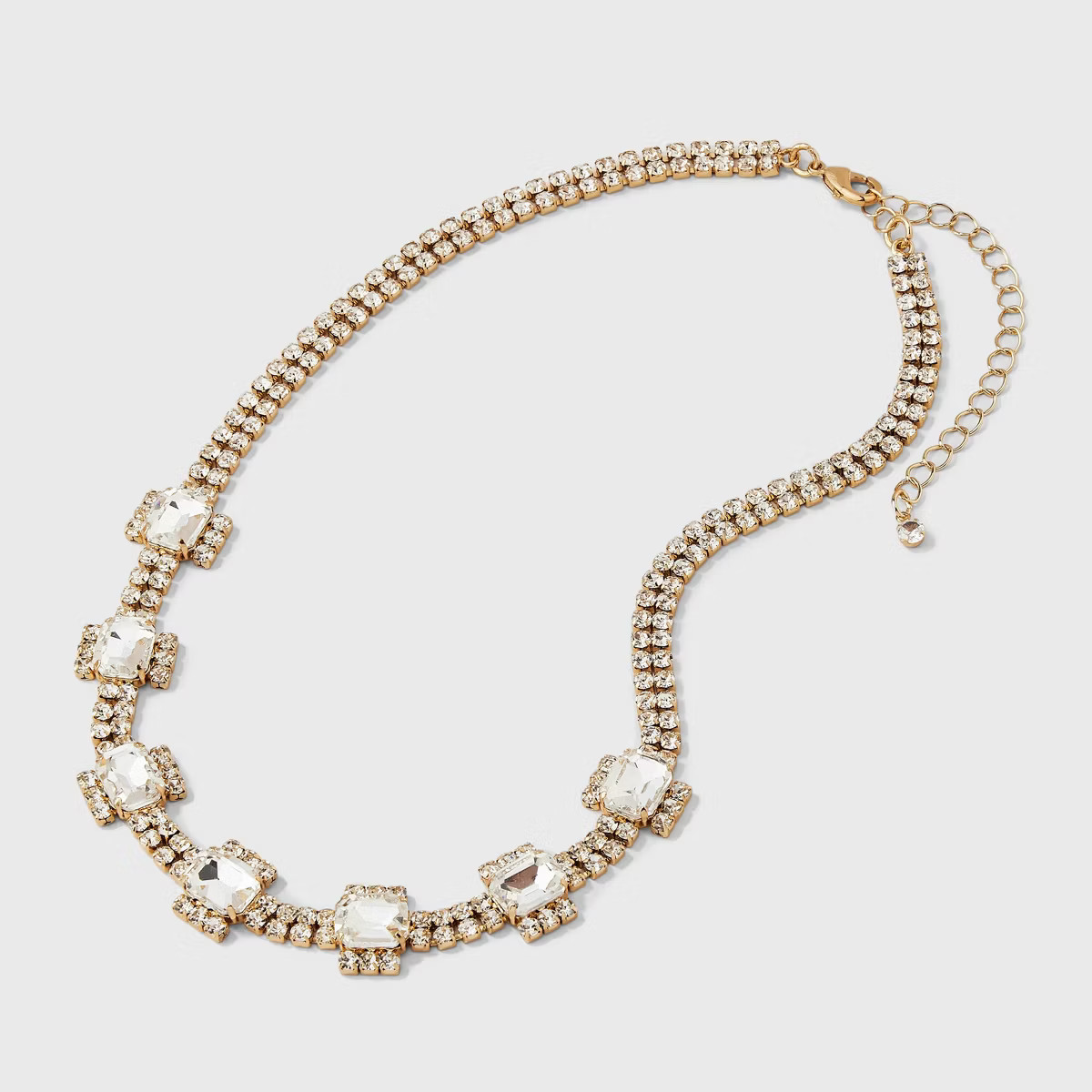 Pave Square Statement Necklace - A New Day™ Gold | Target