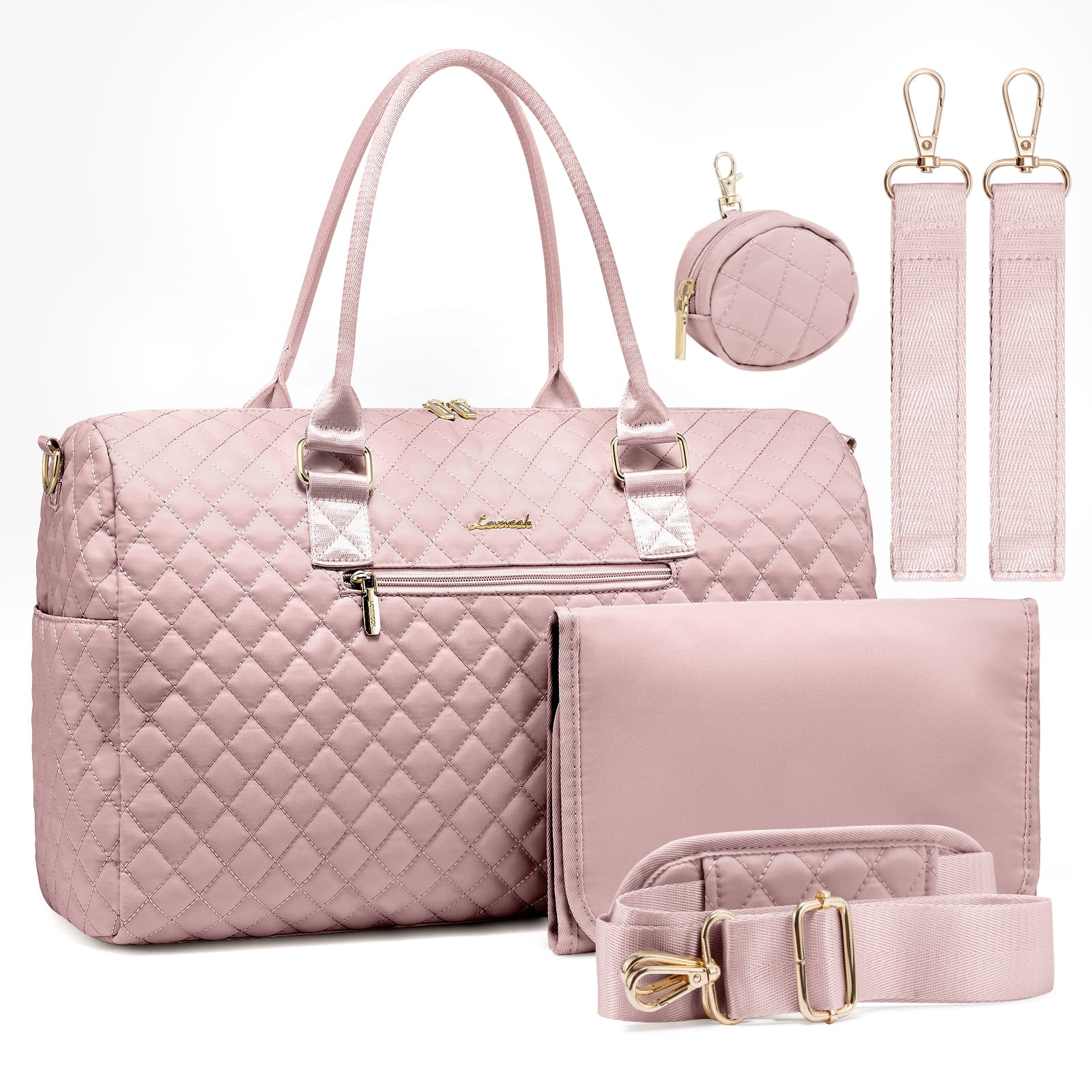 Lovevook Fashion Diaper Bag Tote, Large Mommy Bag for Hospital Breastfeeding Overnight Weekend Tr... | Walmart (US)