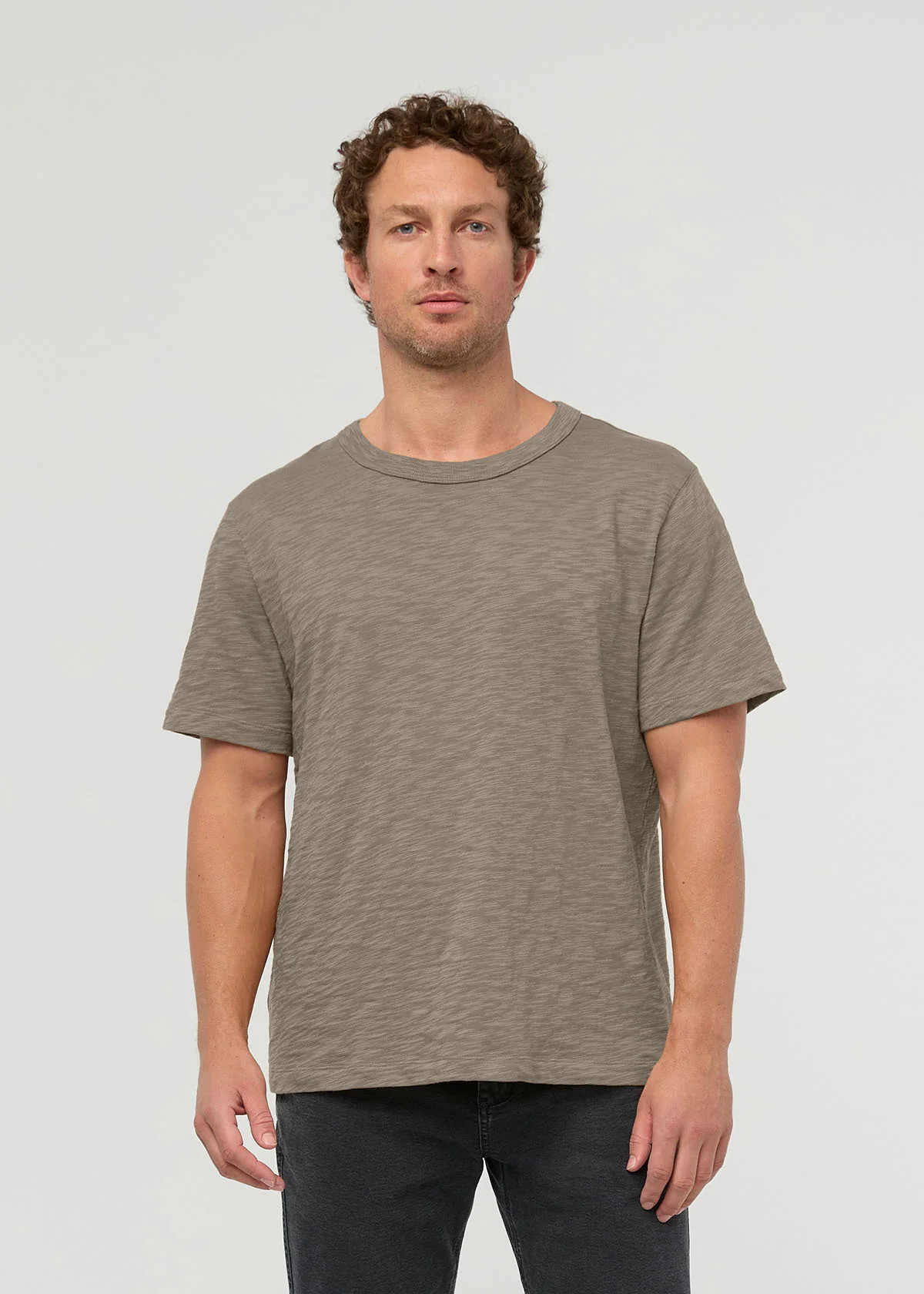 Midweight Slub Jersey Tee - Stone | DUER
