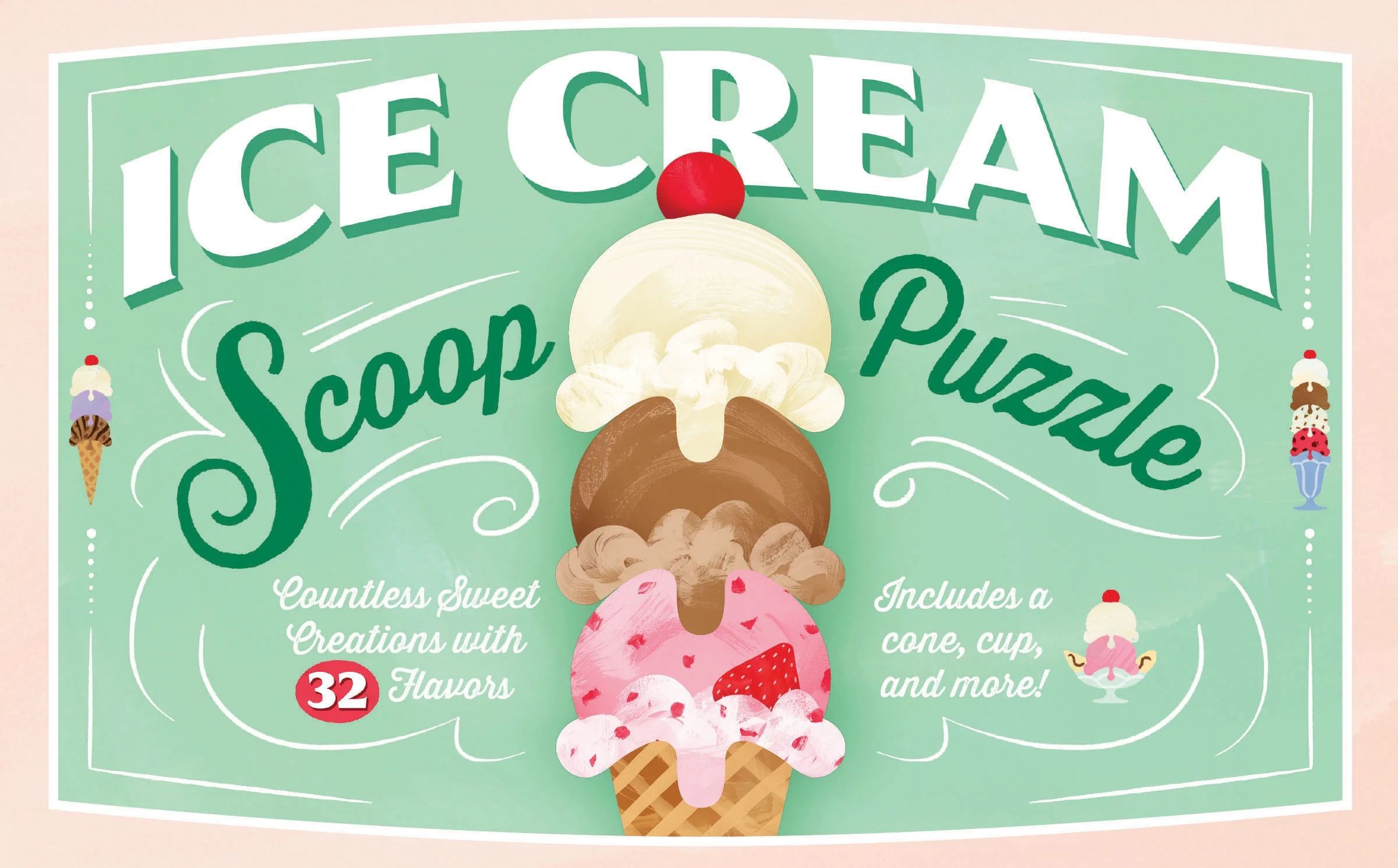 Ice Cream Scoop Puzzle : Countless Sweet Creations with 32 Flavors | Walmart (US)