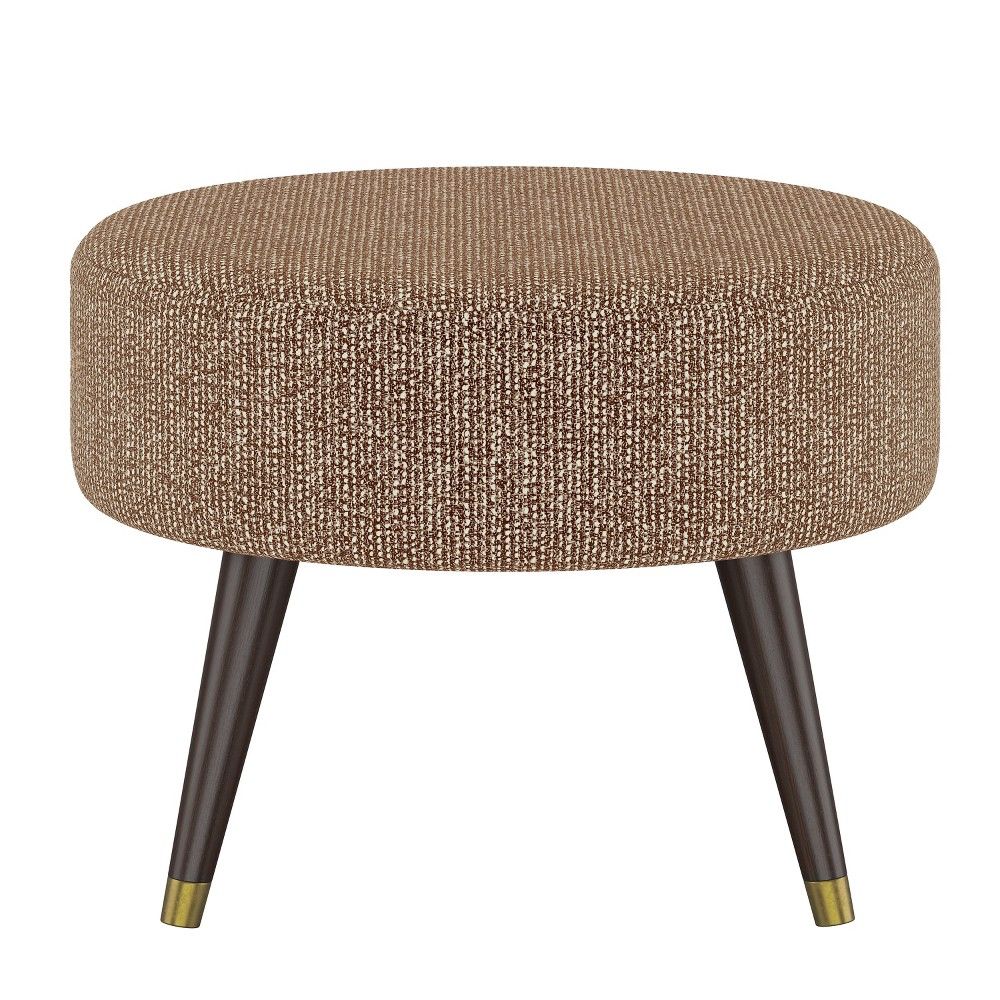 Farwell Oval Ottoman with Gold Caps Brown/Cream - Project 62 | Target