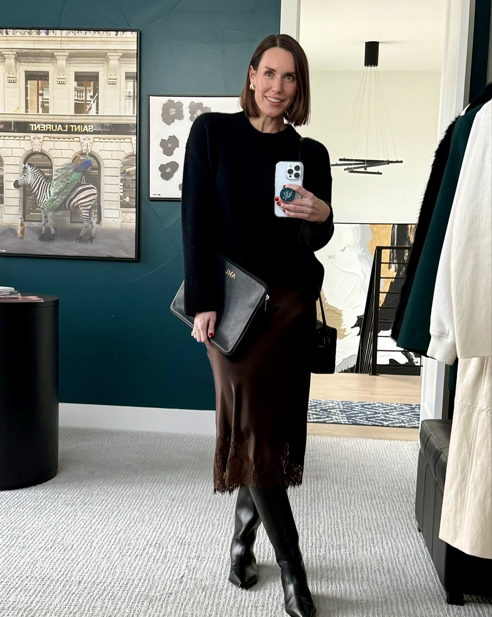 Cozy cashmere paired with sleek silk. Simple, polished, comfy black / brown combo. 🖤🤎🖤

#LTKWorkwear #LTKootd #LTKOver40