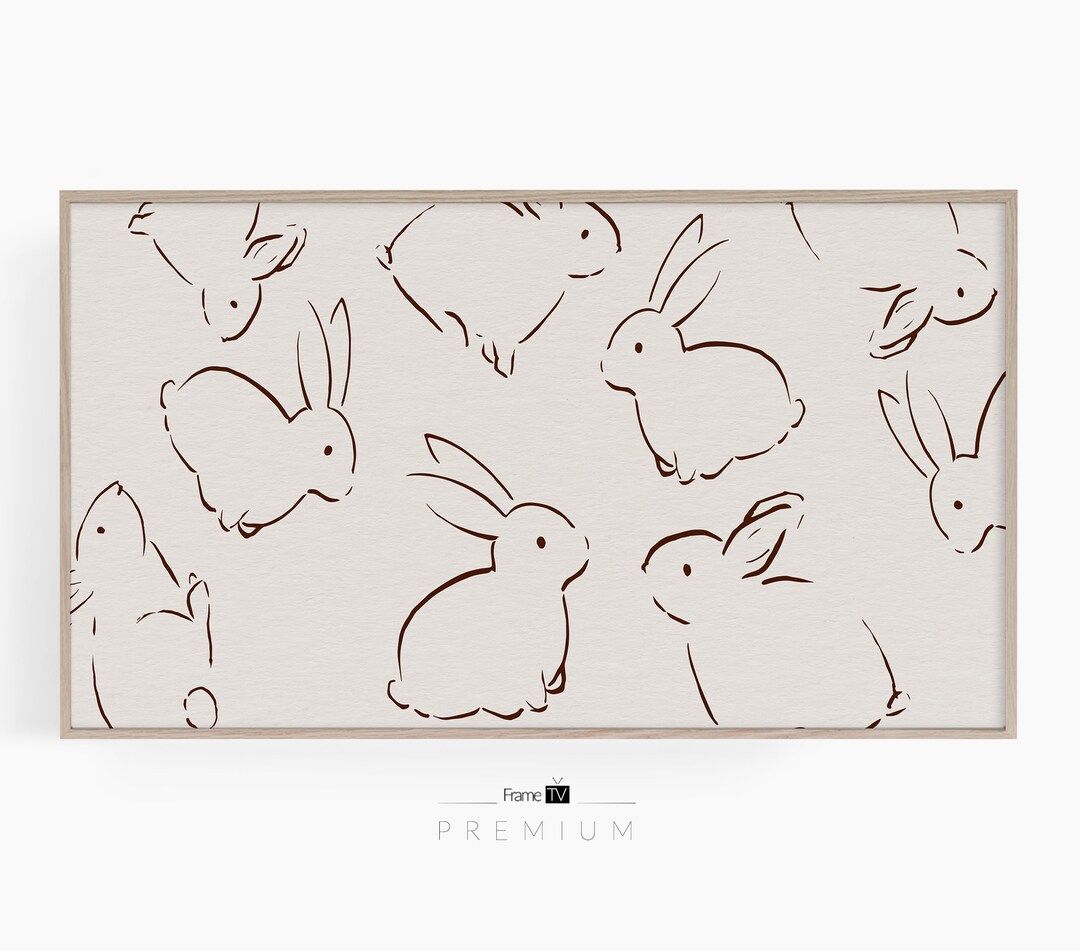 Easter Samsung Frame TV Art Bunny Rabbit Pattern Frame TV 4k Art Digital Download Easter Minimali... | Etsy (US)