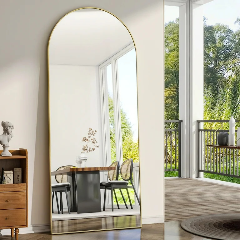 GRAHMCY 71"x 26" Arched Full Length Mirror Full Body Floor Mirrors, Gold | Walmart (US)