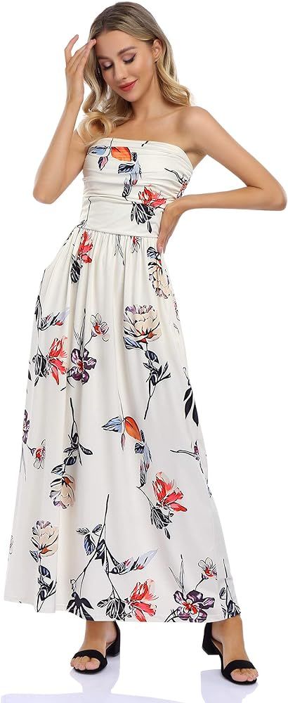 GloryStar Women's Floral Casual Beach Party Maxi Dress | Amazon (US)