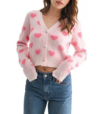 All in Favor Heart Long Sleeve Cardigan | Dillard's | Dillard's