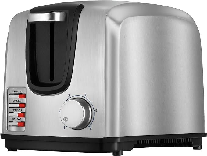 BLACK+DECKER 2-Slice Toaster, Modern, Stainless Steel, T2707S, Silver | Amazon (US)