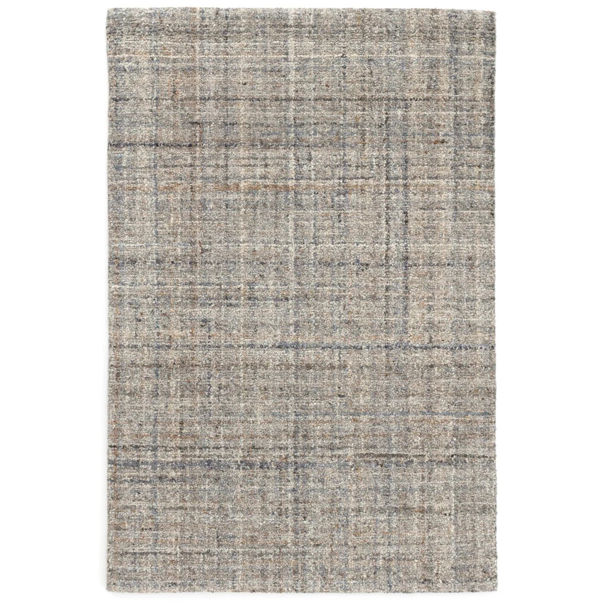 Harris Blue/Brown Hand Micro Hooked Wool Rug | Wayfair North America
