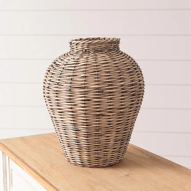 Woven Willow Urn Vase | Antique Farm House