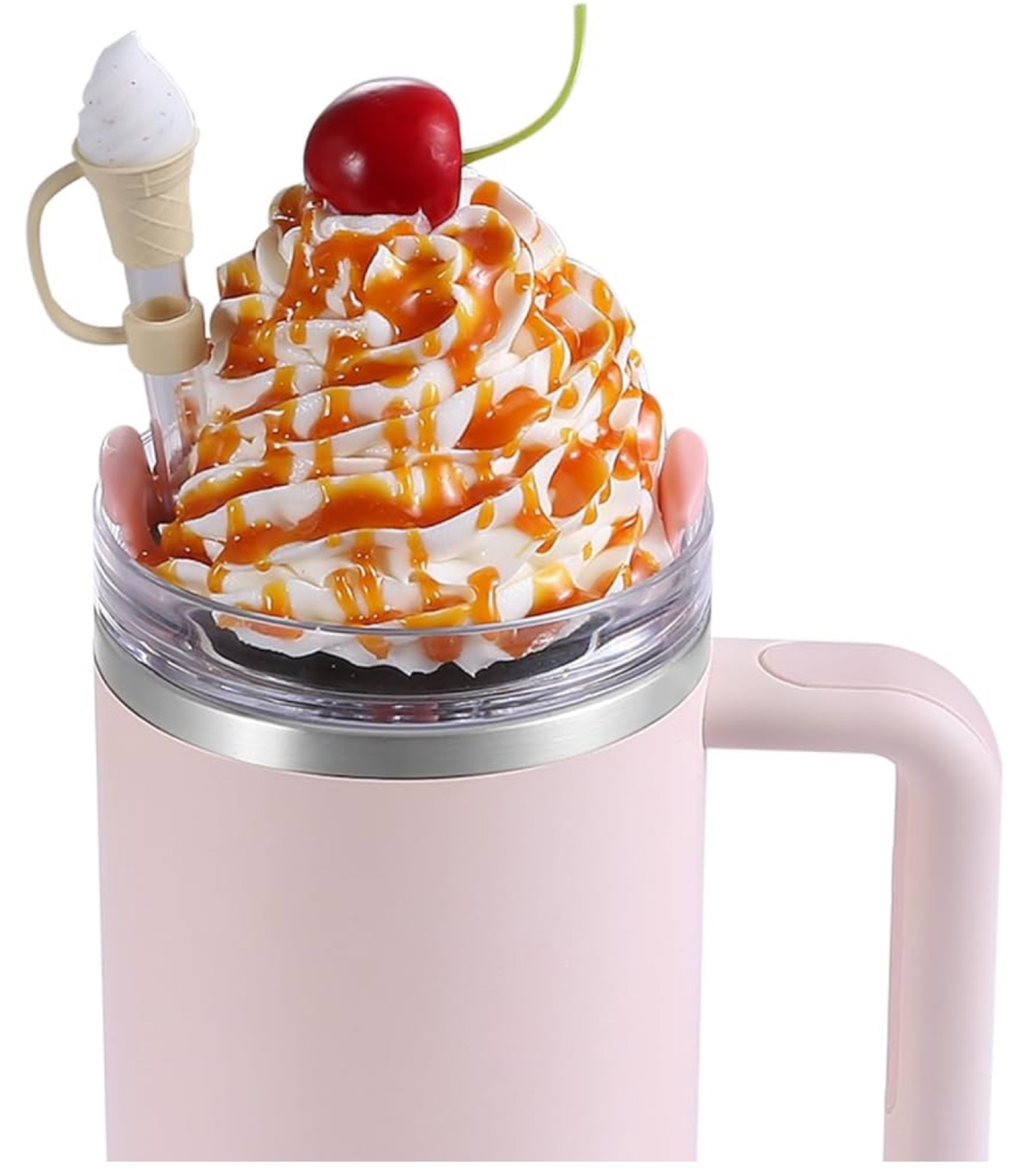 Charms for Stanley Cup Lid Accessories, Whipped Cream Stanley Tumbler Accessories, Ice Cream Charms for Stanley Cups, Topper for Stanley Cup, 40oz Lid Replacement with Silicone Straw Cover and Cup Lid

#LTKGiftGuide #LTKMostLoved