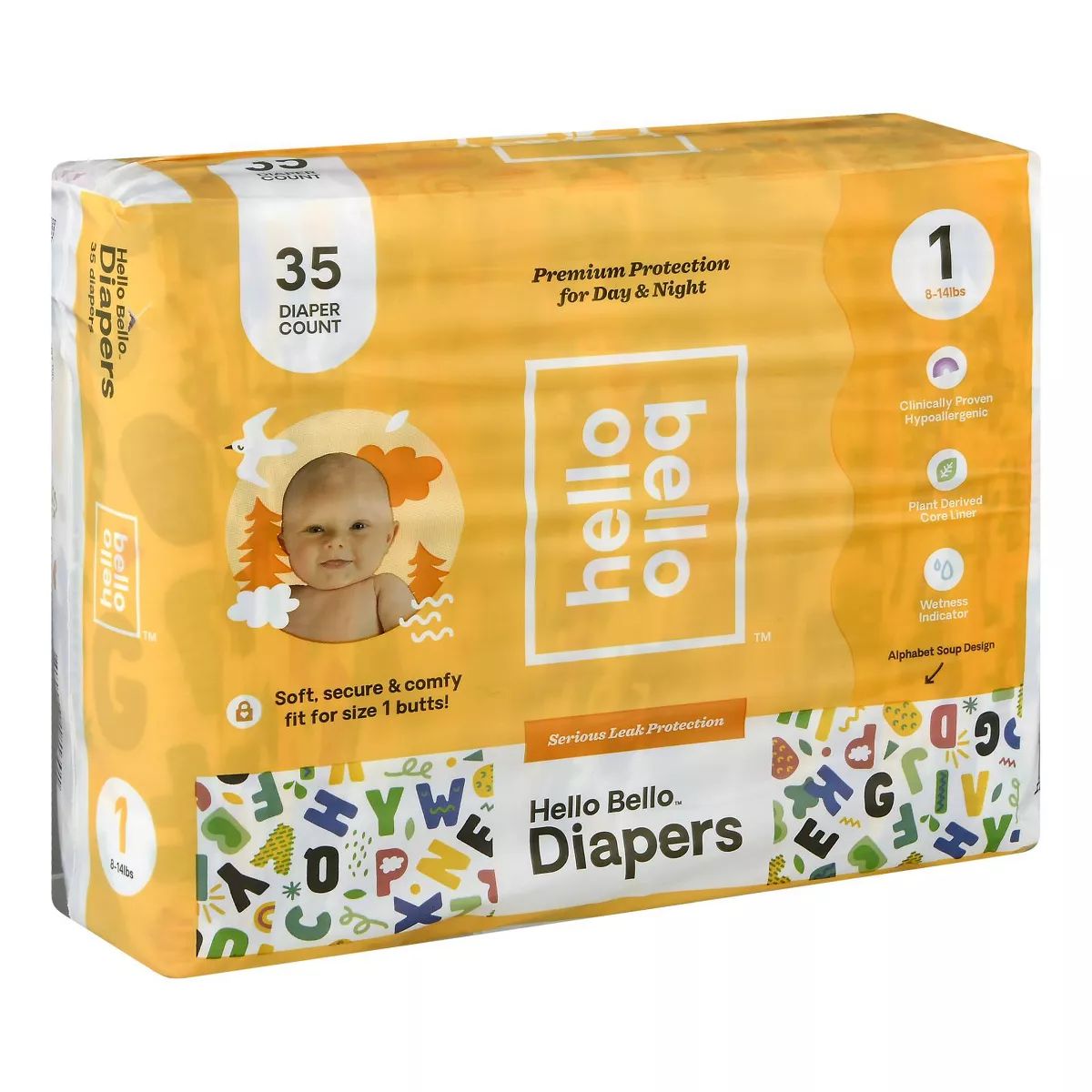Hello Bello Diapers Size 1 Alphabet Soup Design - 35 ct | Target
