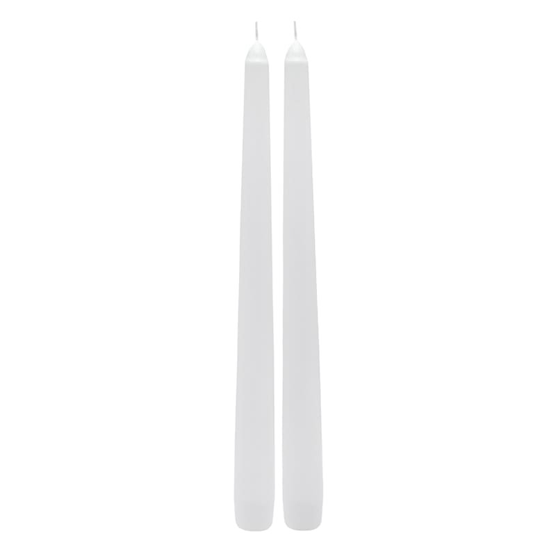 2-Pack White Bleeding Green Taper Candles, 10" | At Home