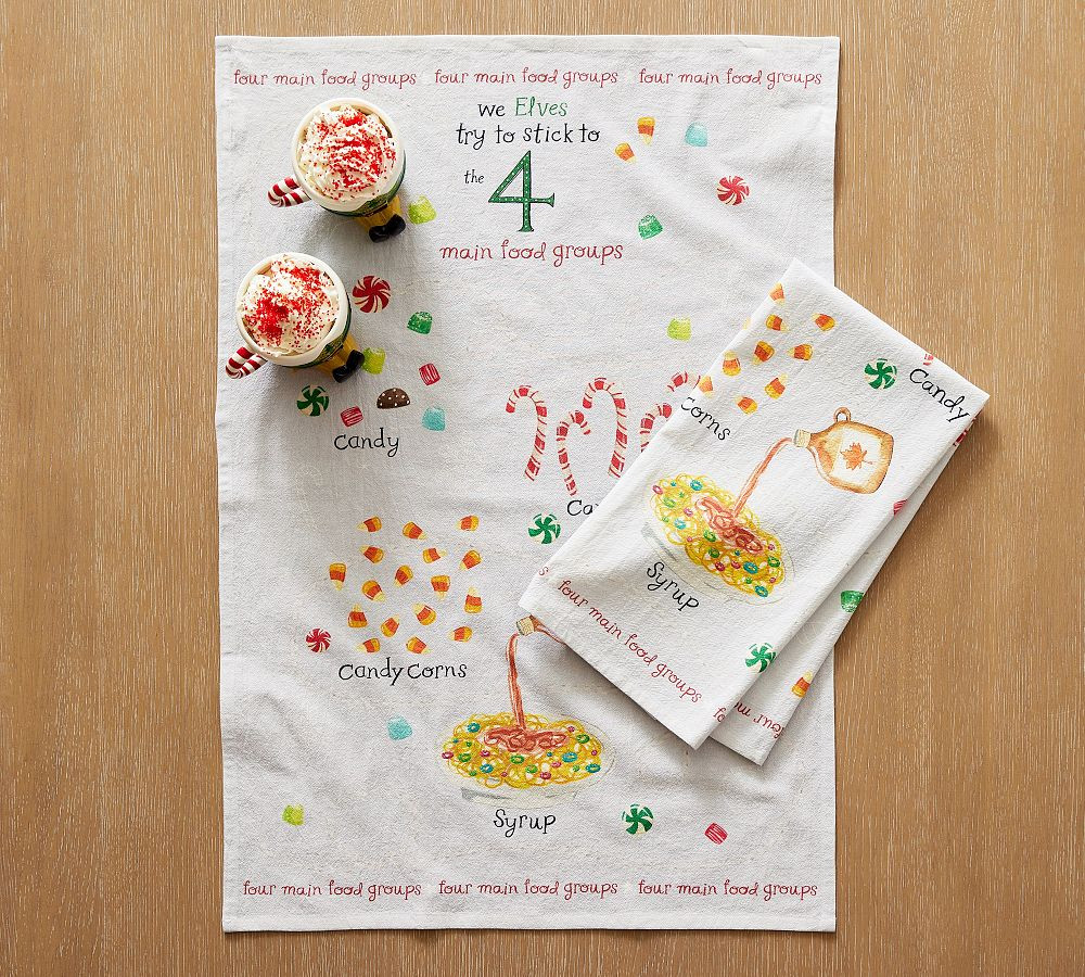 Elf Food Groups Tea Towels - Set of 2 | Pottery Barn (US)