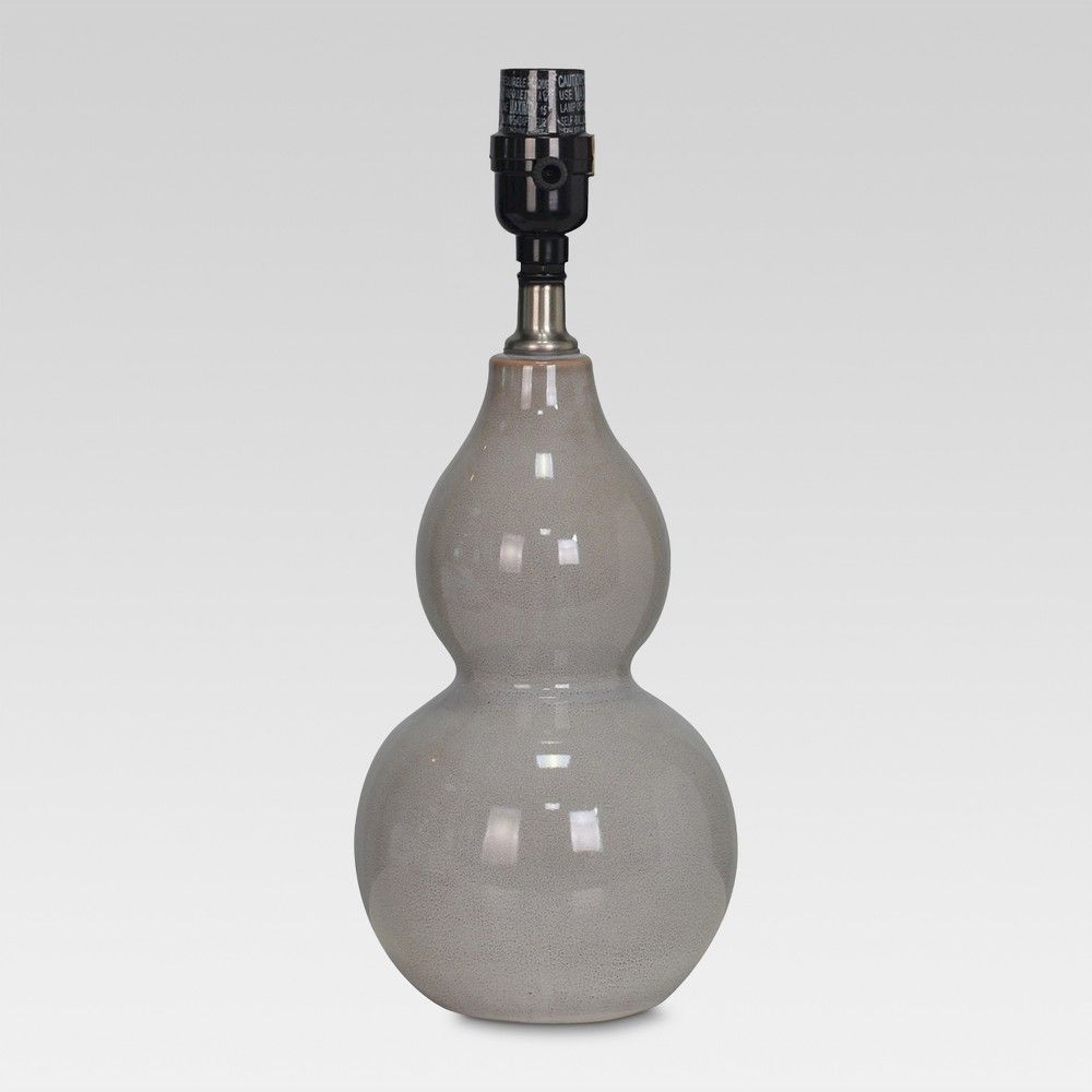 Double Gourd Ceramic Small Lamp Base Gray Includes Energy Efficient Light Bulb - Threshold , Adult Unisex, Size: Lamp with Energy Efficient Light Bulb | Target